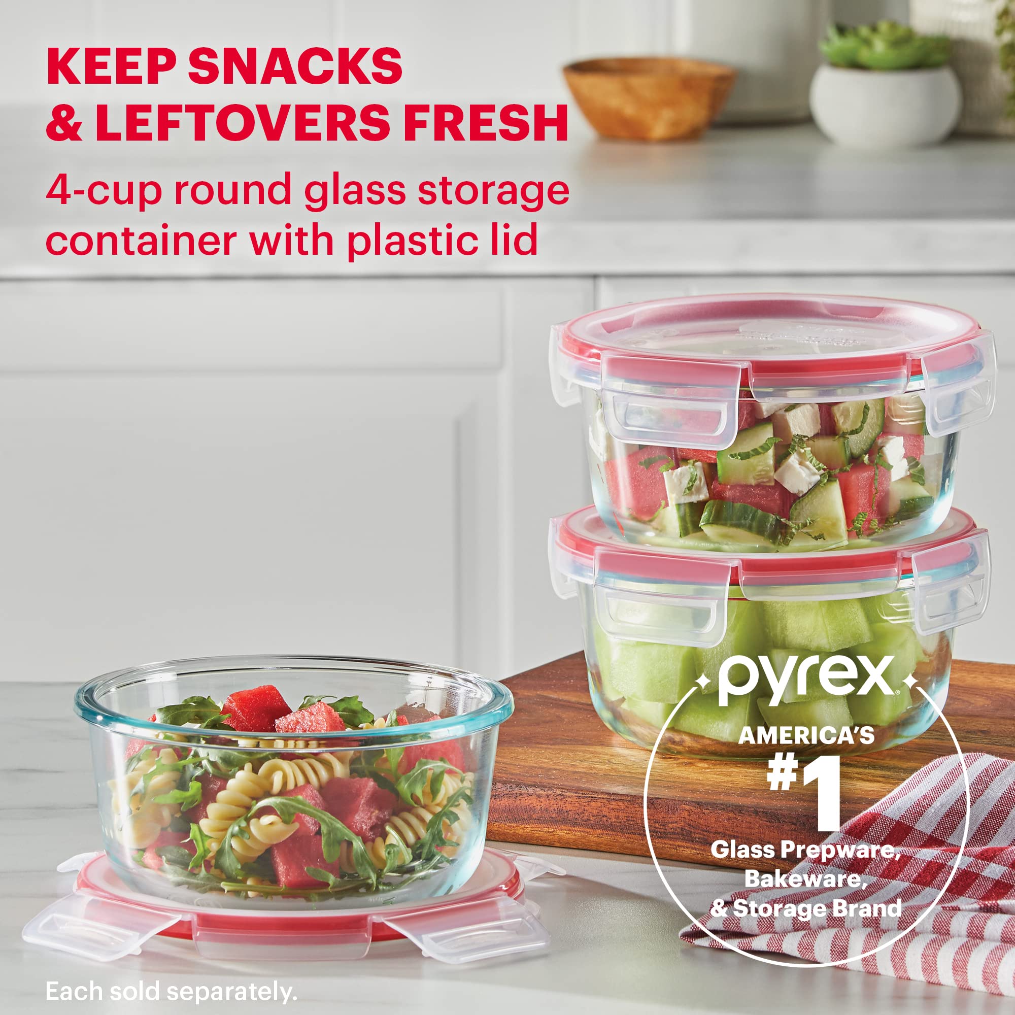 Amazon.com: Pyrex Freshlock 4 Cup Glass Food Storage Container